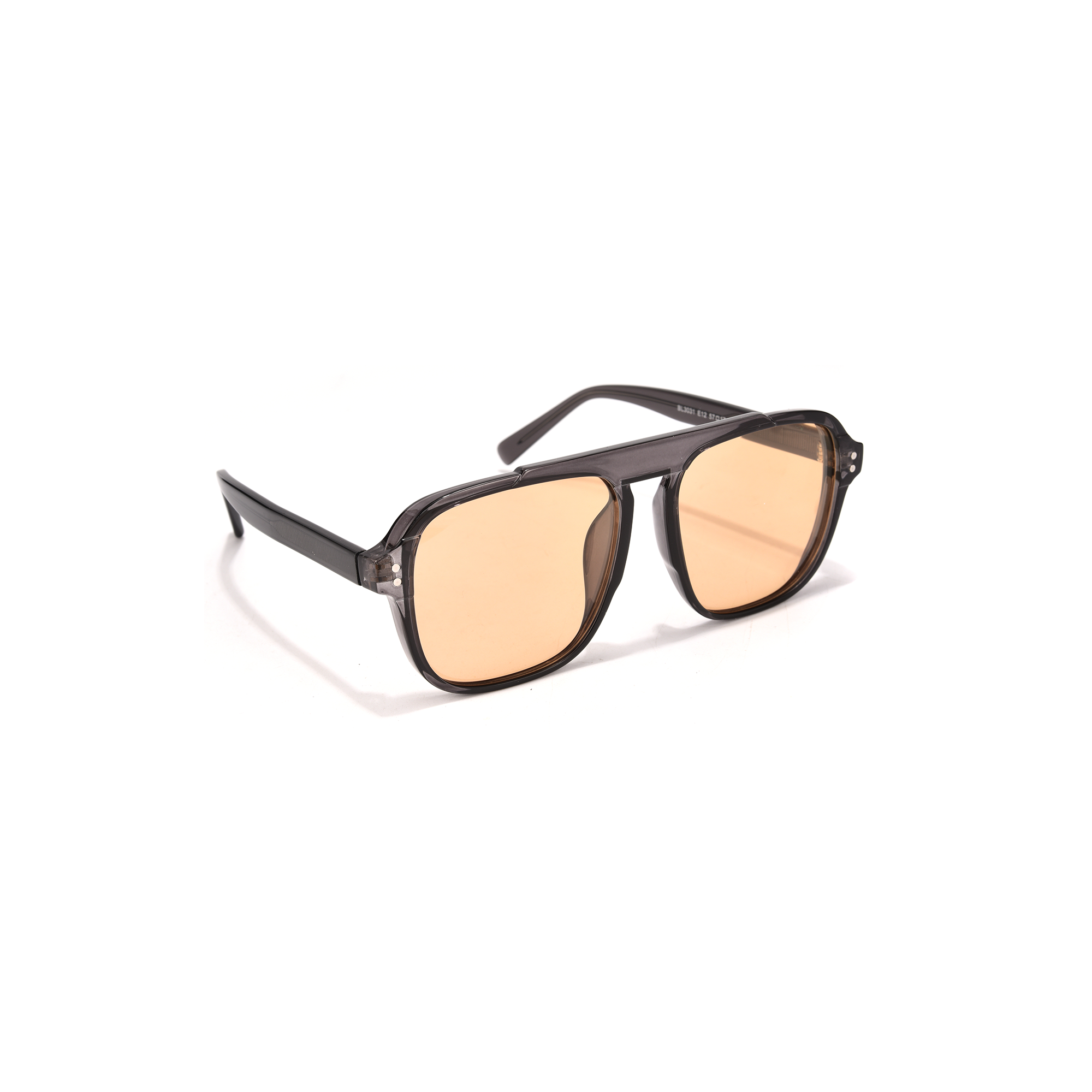 London Aviator black and peach lense side view Brown vintage sunglasses with dark frames