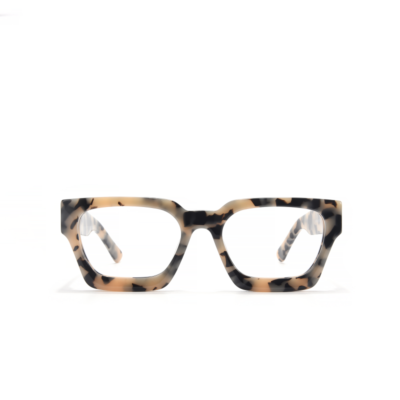 Tortoiseshell eyeglasses with square frames