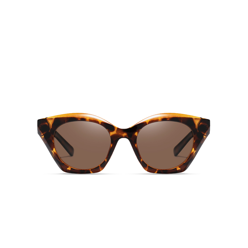Tortoiseshell cat-eye sunglasses with brown lenses.