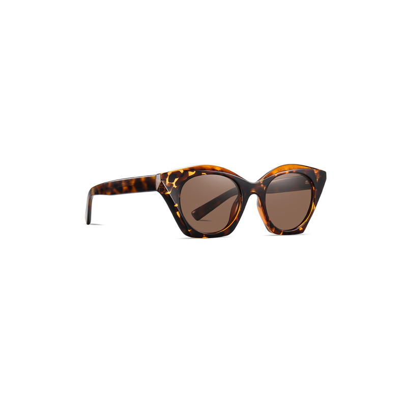 Tortoiseshell cat-eye sunglasses with dark lenses.