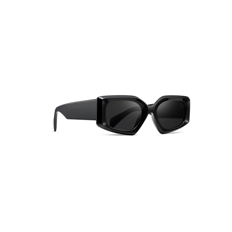 Black square sunglasses with glossy finish