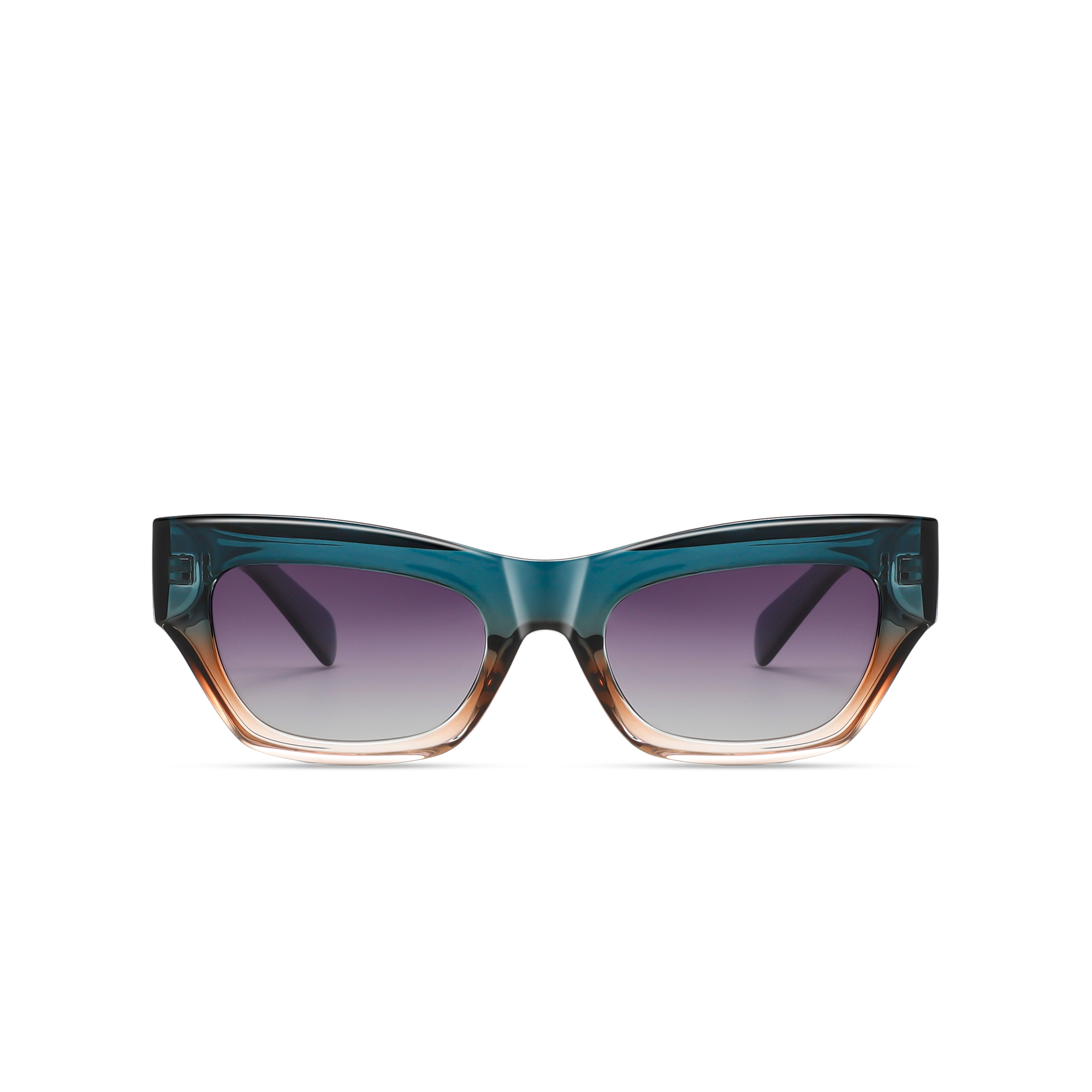 Sloane Sq by Find Unusual Blue brown side view Stylish gradient sunglasses with geometric frame