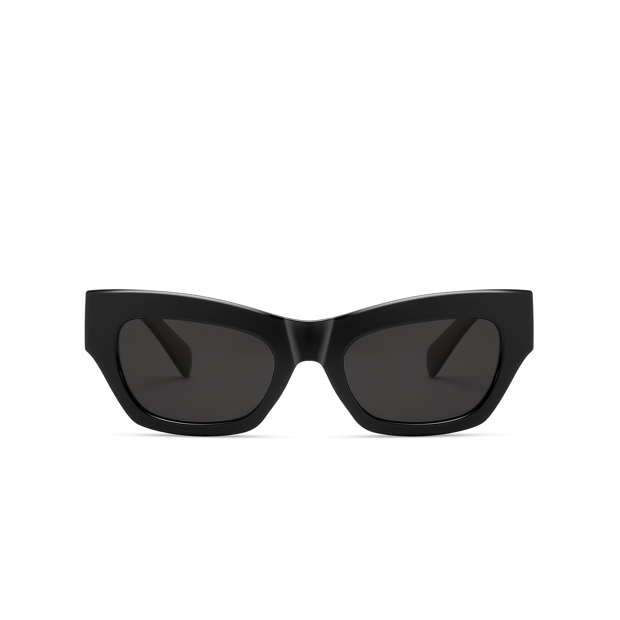 Sloane Sq by Find Unusual black front Black modern sunglasses with dark lenses