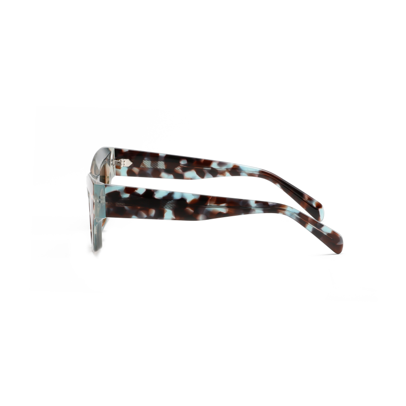 Side view of tortoiseshell eyeglass frames.