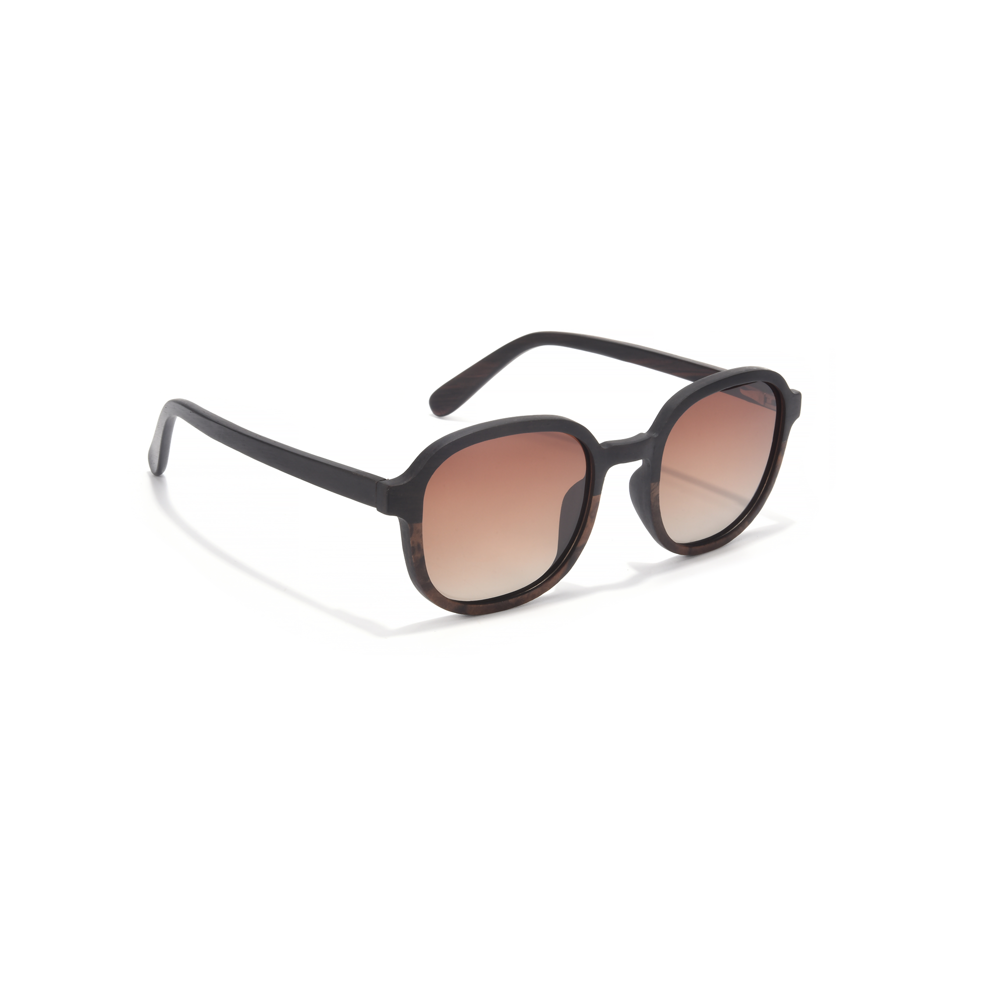 highgate -brown side Brown gradient sunglasses on white background