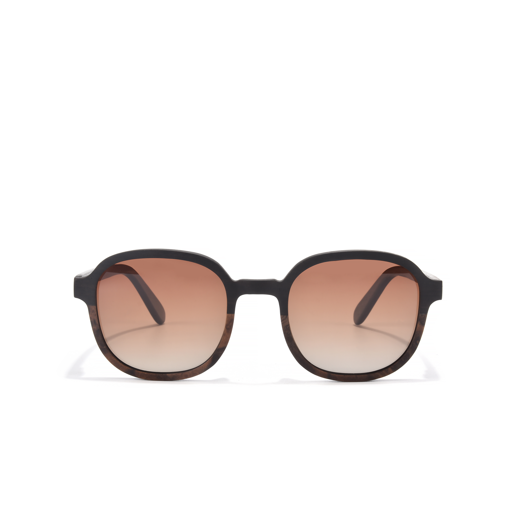 highgate -brown Stylish black sunglasses with brown gradient lenses