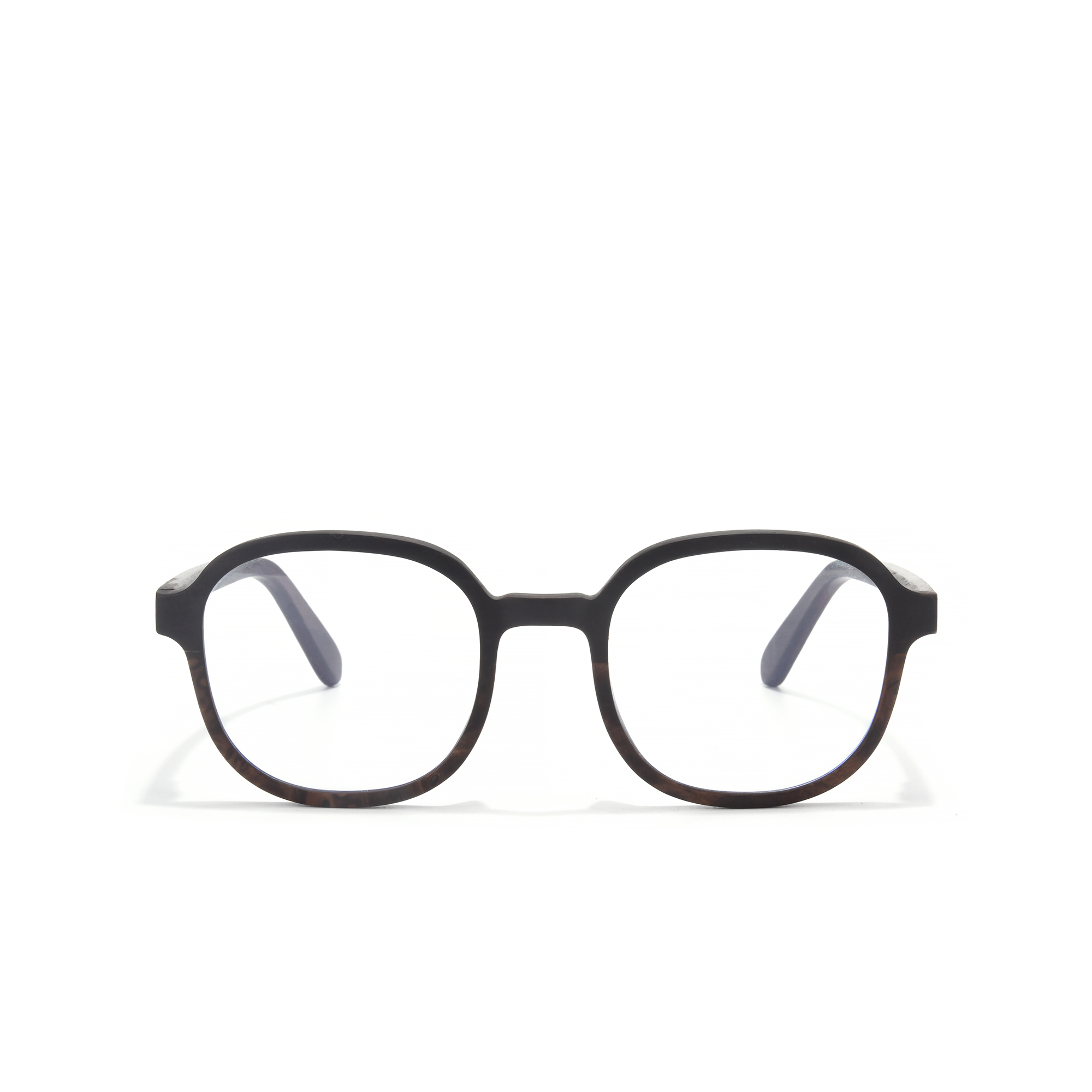highgate clr Round black glasses on white background
