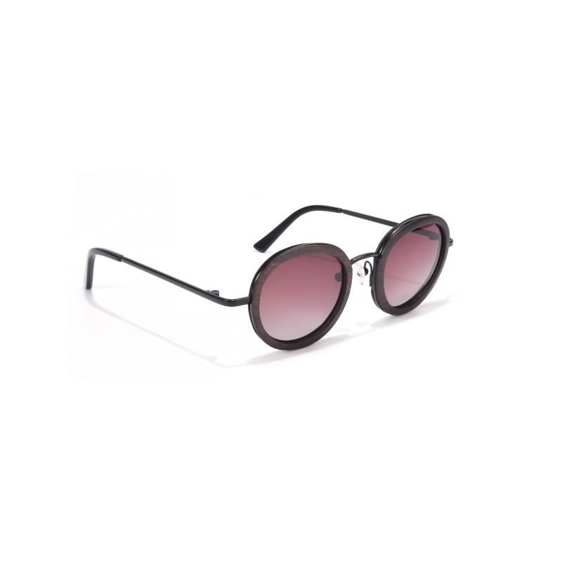 Round sunglasses with pink gradient lenses