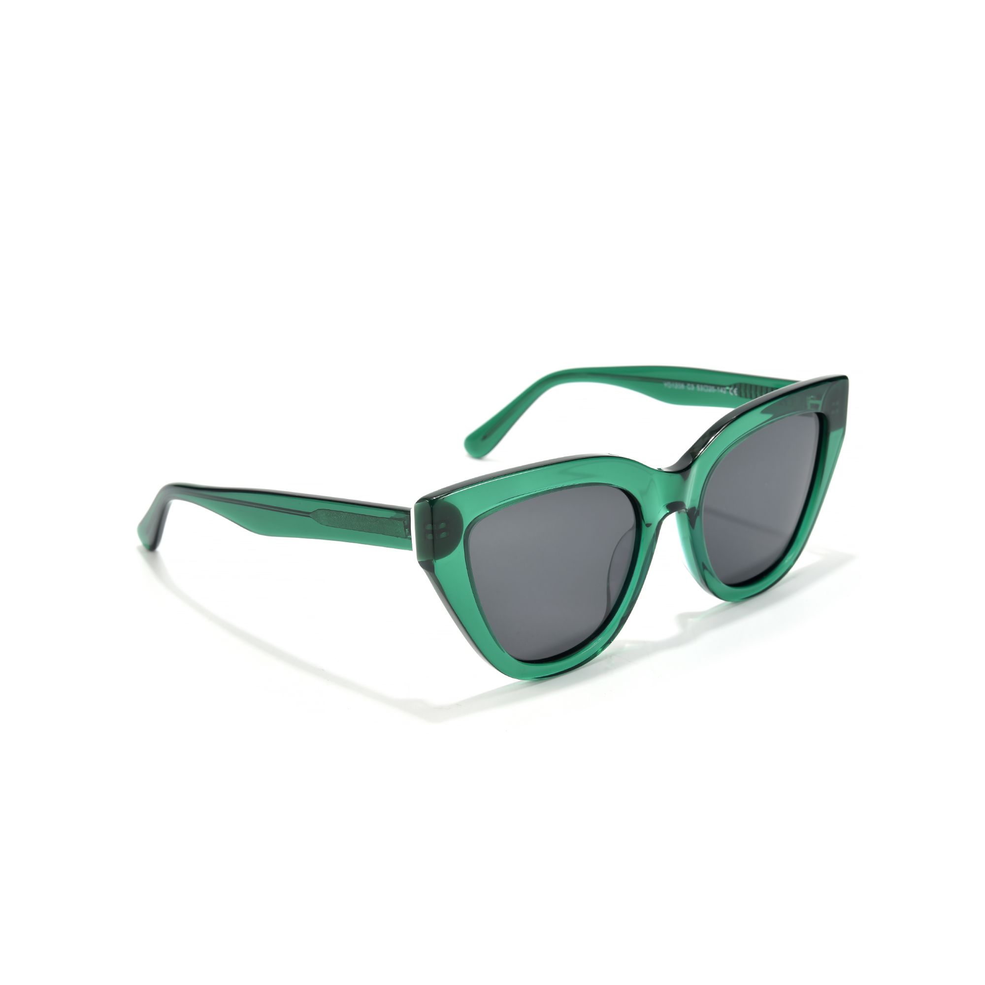 Clementine by find unusual green 2 Green cat-eye sunglasses with dark lenses