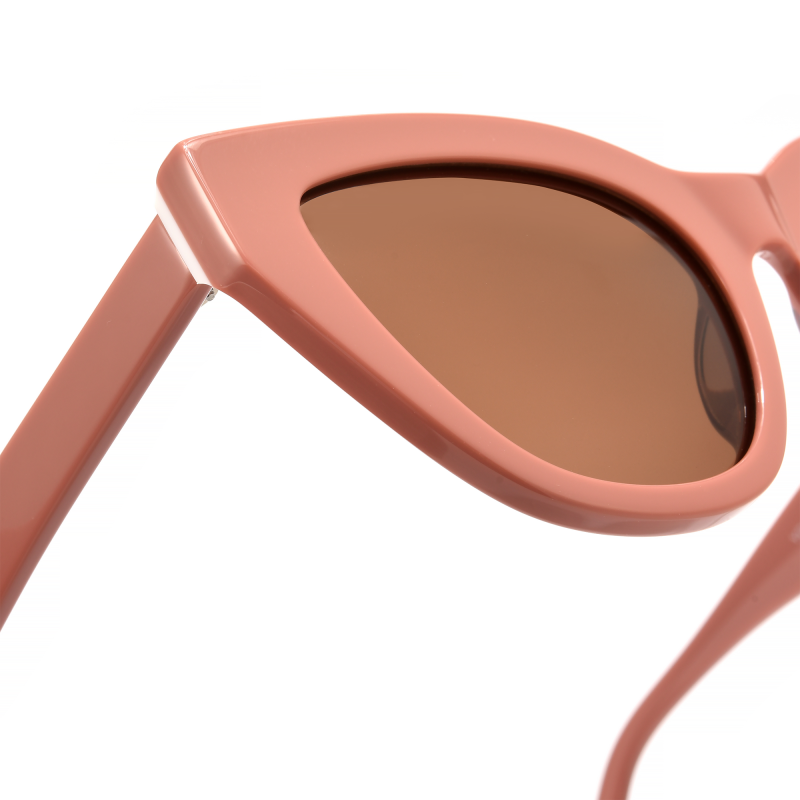 Close-up of stylish pink sunglasses