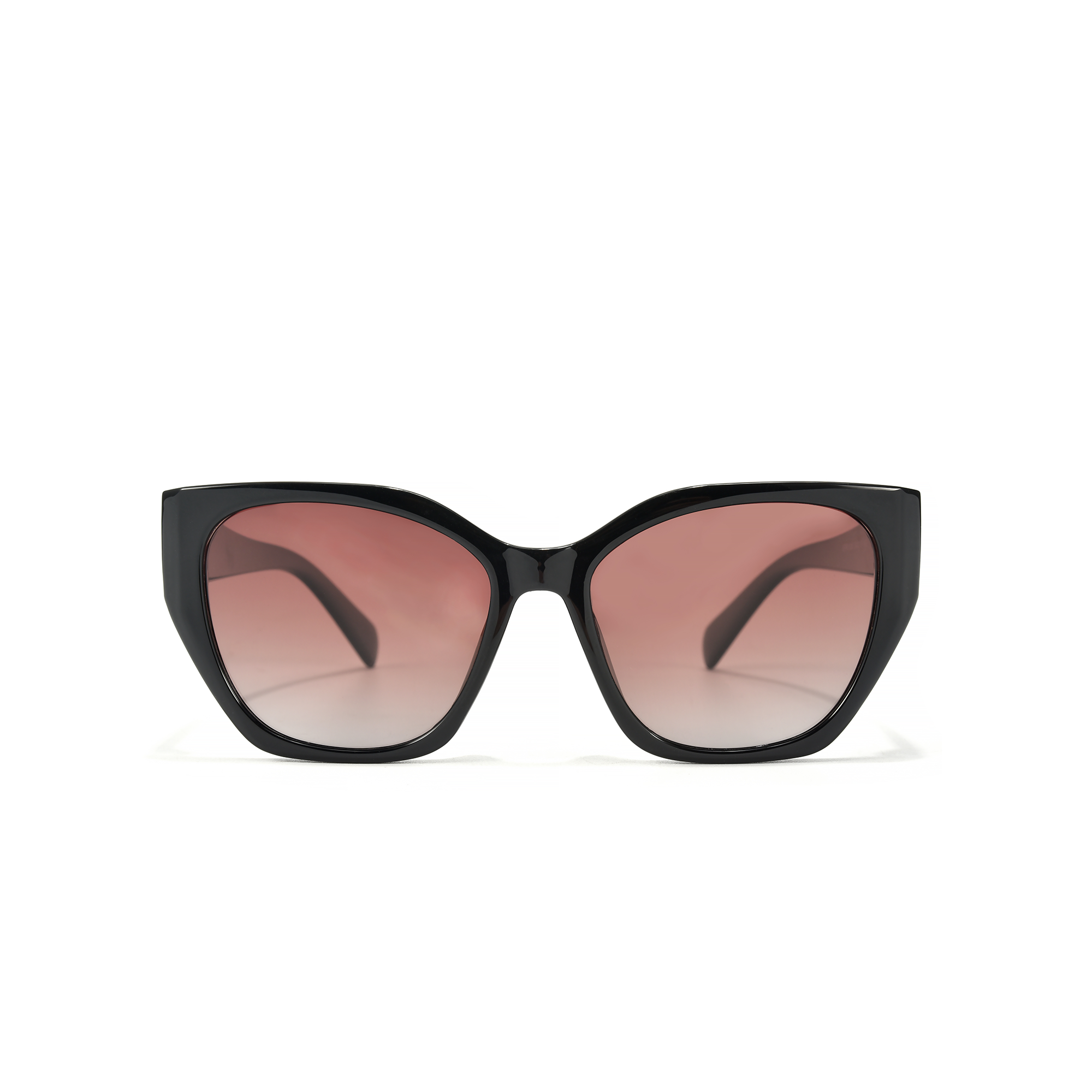 Duchess black brown front Stylish black sunglasses with tinted lenses.