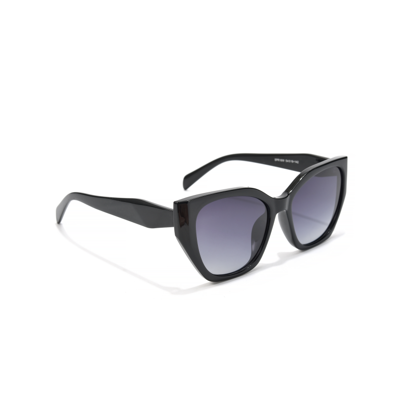Black cat-eye sunglasses with tinted lenses