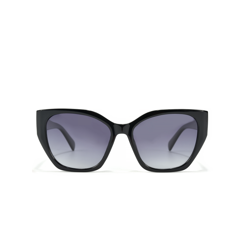 Black cat-eye sunglasses with gradient lenses