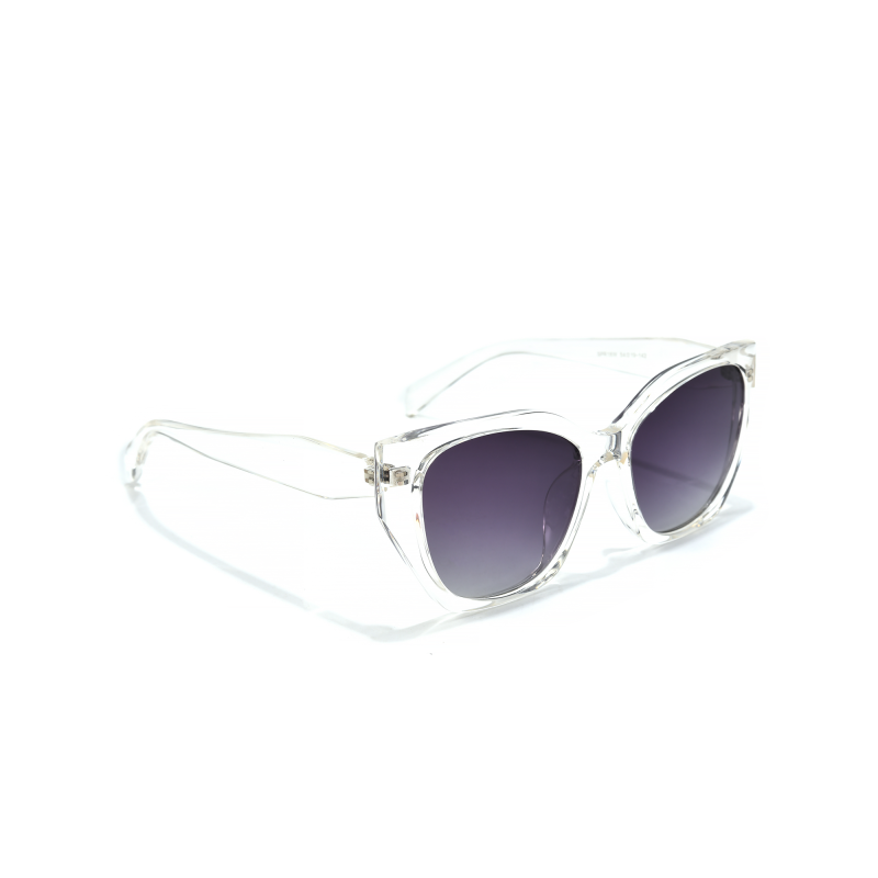 Clear frame sunglasses on white background