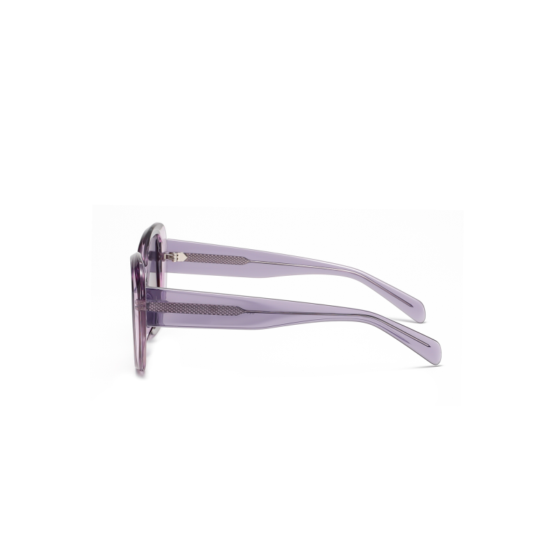Side view of purple sunglasses frame