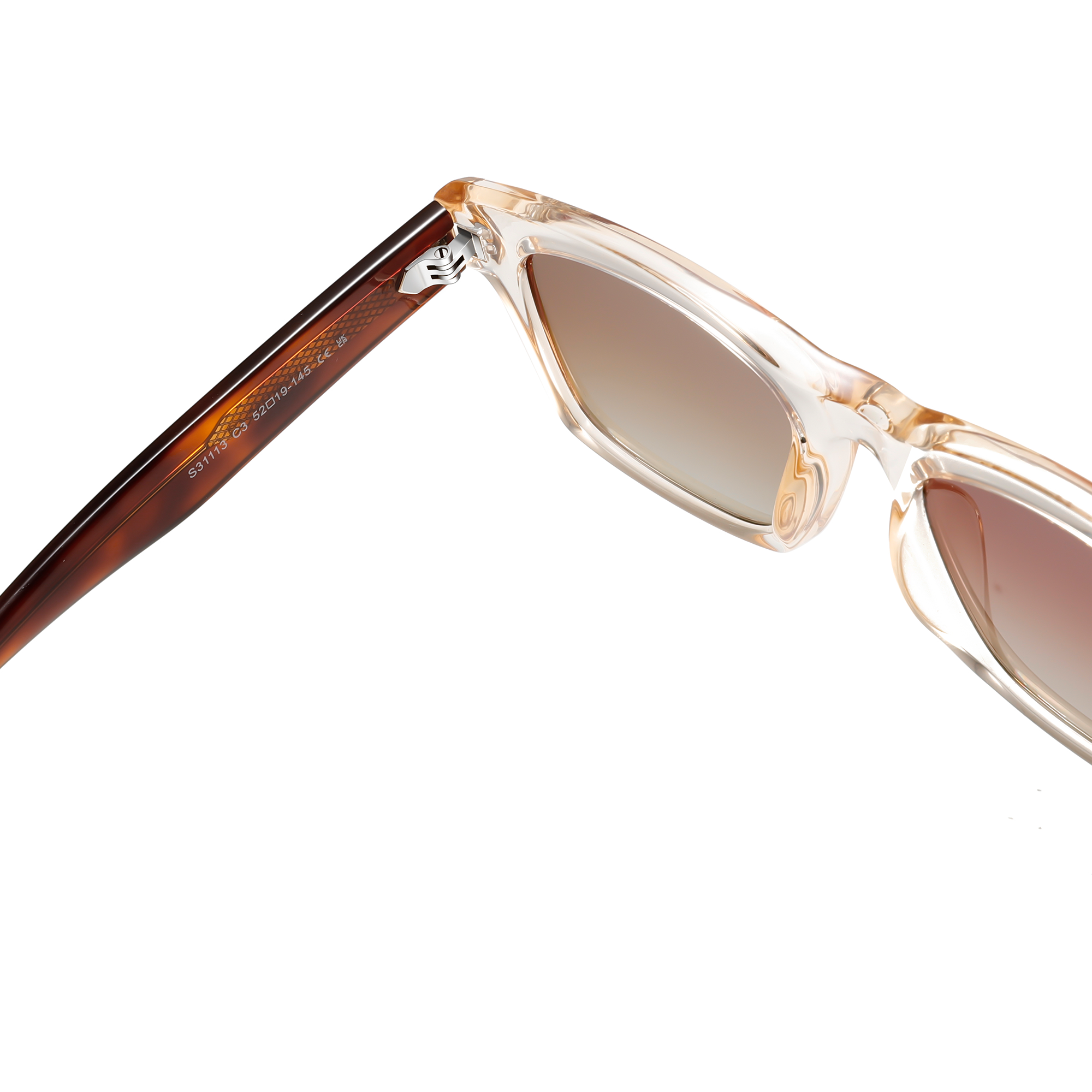 Hatton by find unusual cream detail Stylish brown gradient sunglasses close-up