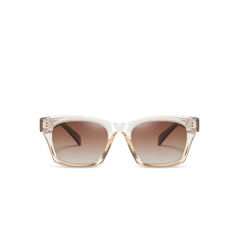Transparent sunglasses with brown lenses