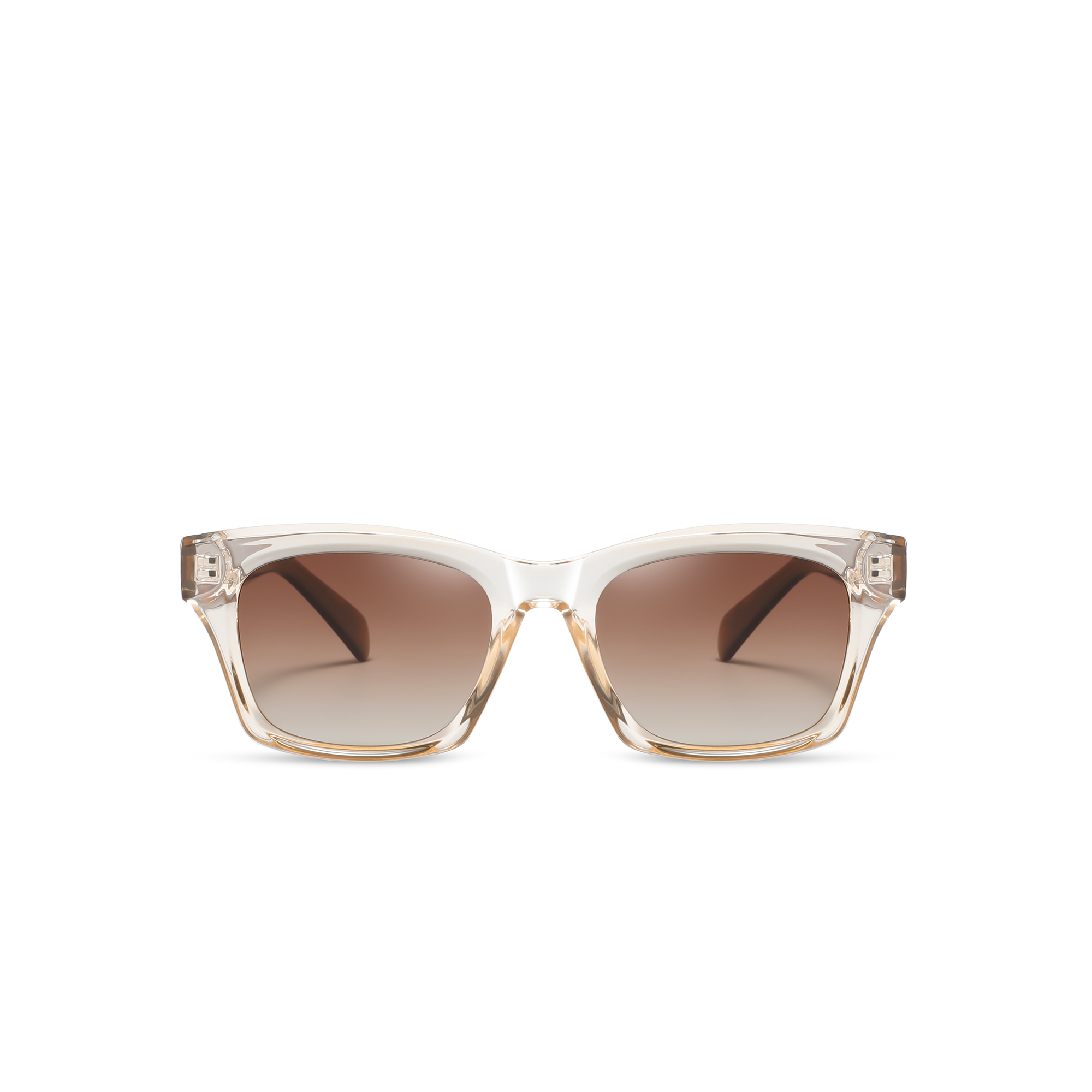 Hatton by find unusual cream front view Transparent sunglasses with brown lenses