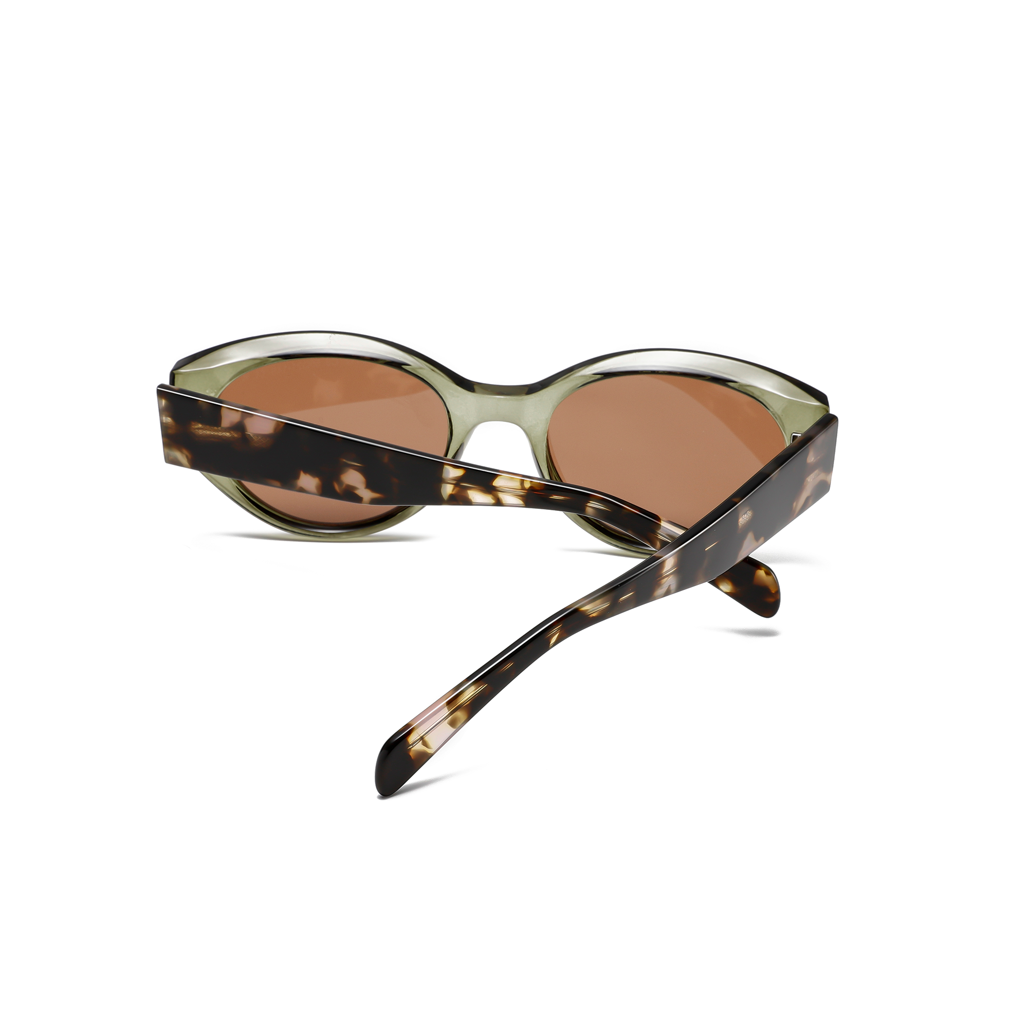 Langham by find unusual back view open Stylish round sunglasses with tortoiseshell frame