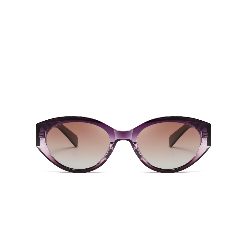 Purple gradient sunglasses with cat-eye design