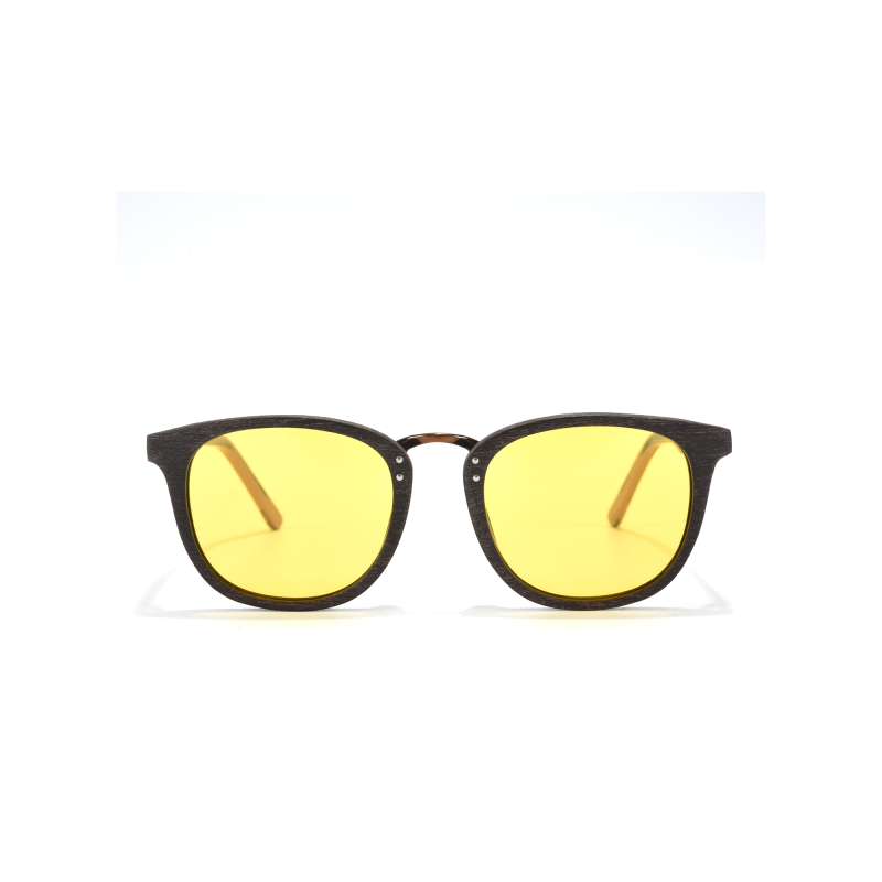 Yellow-lens sunglasses with black frame