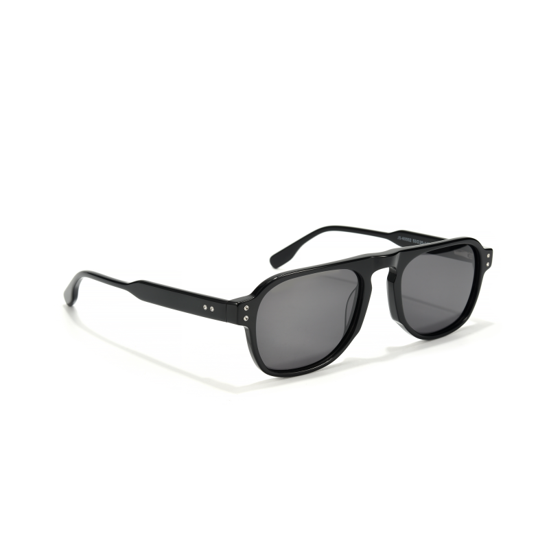 Black rectangular sunglasses with dark lenses