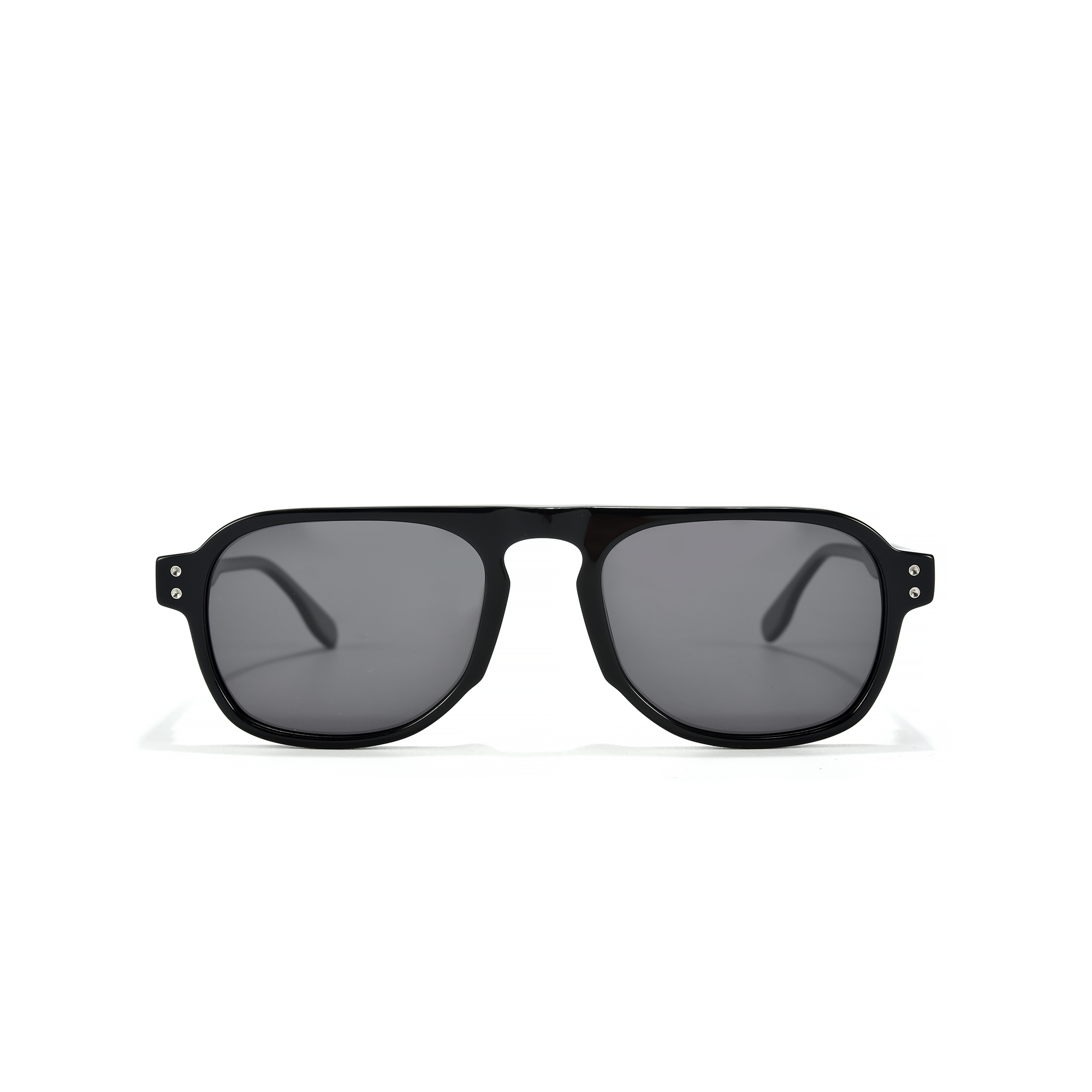 PORTMAN BLACK Black square sunglasses with dark lenses