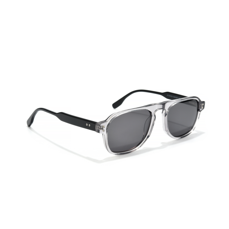Transparent frame sunglasses with black arms