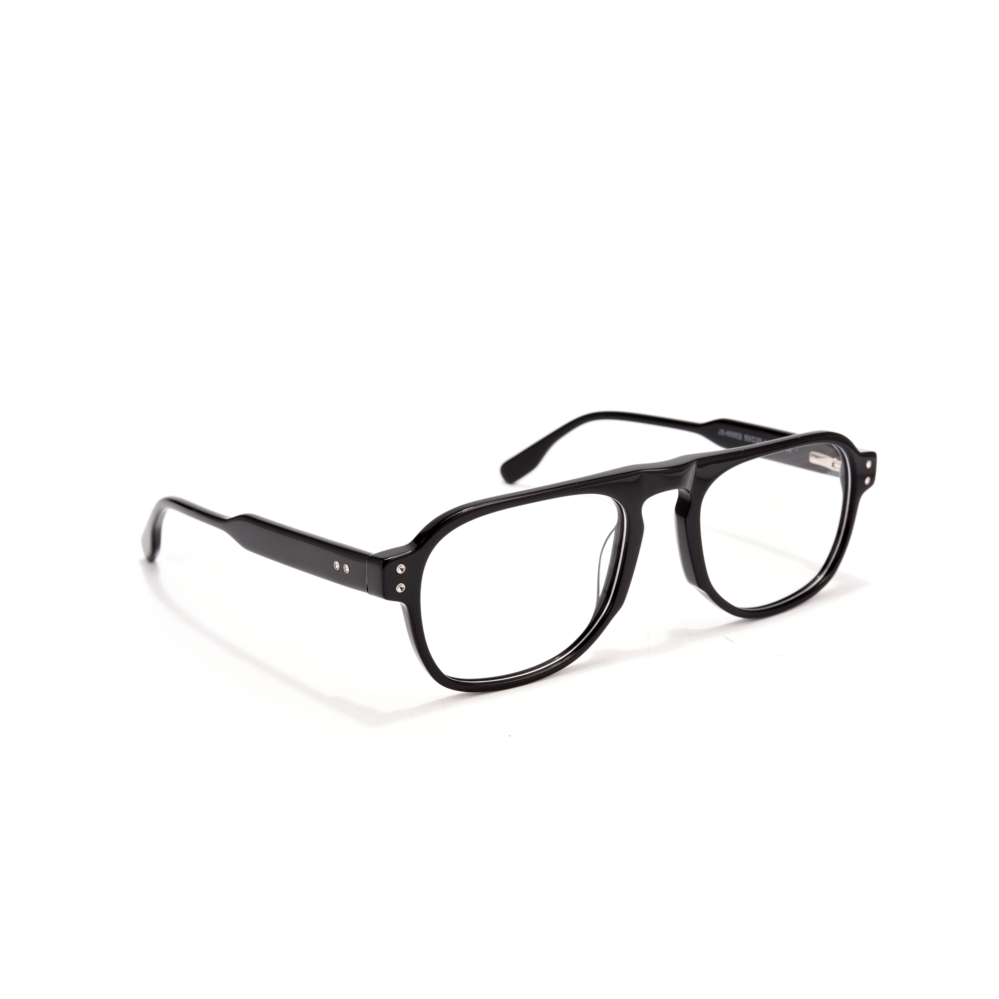 Portman black side optical Black prescription glasses on white background.