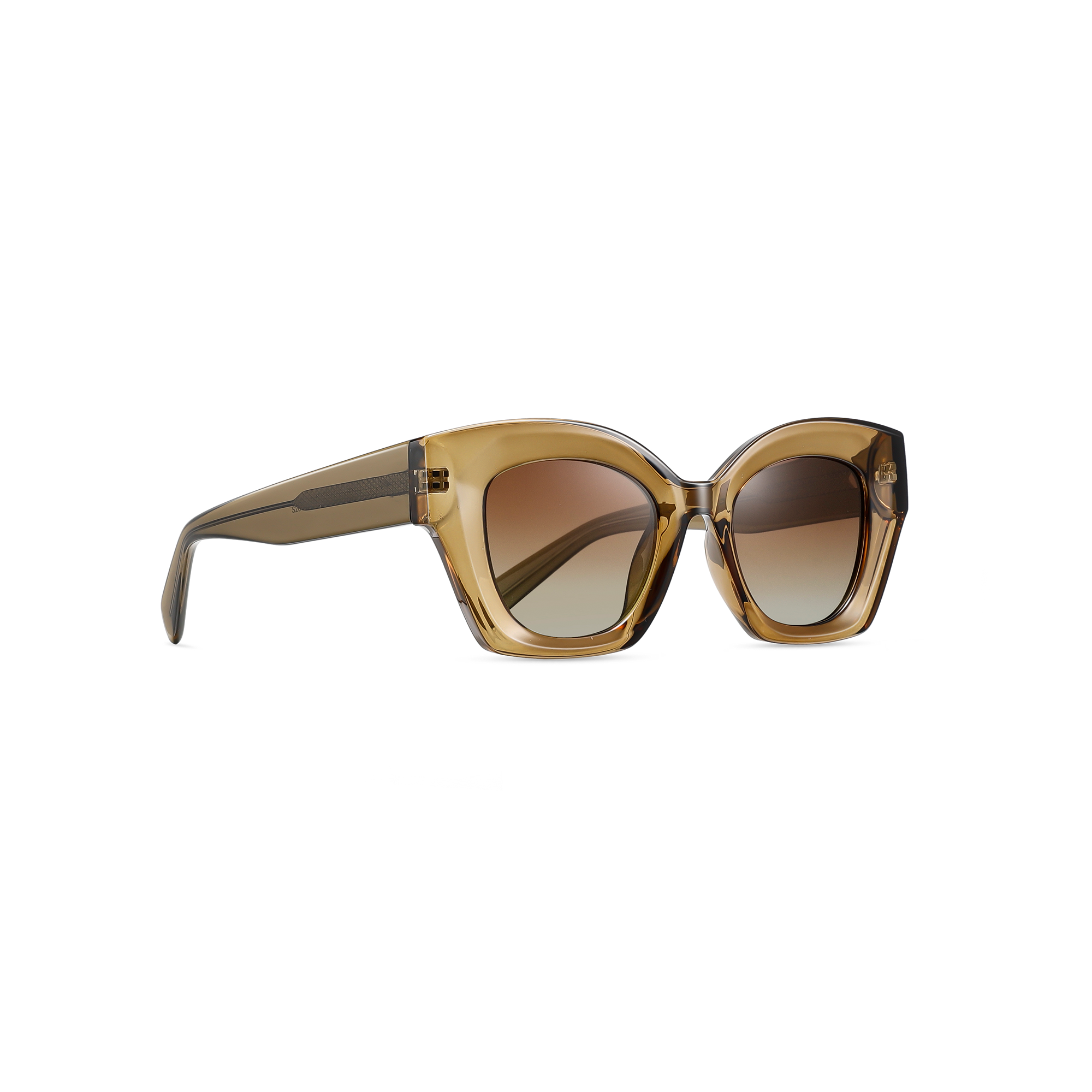 Rathbone by Find unsual Kahaki side Brown cat-eye sunglasses with gradient lenses.