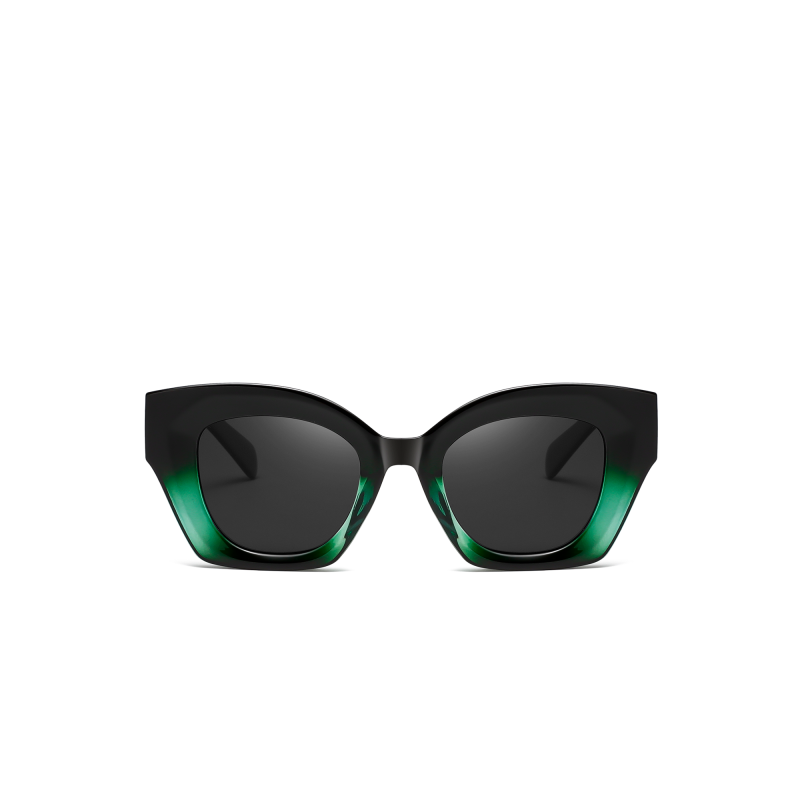 Stylish black sunglasses with green accents