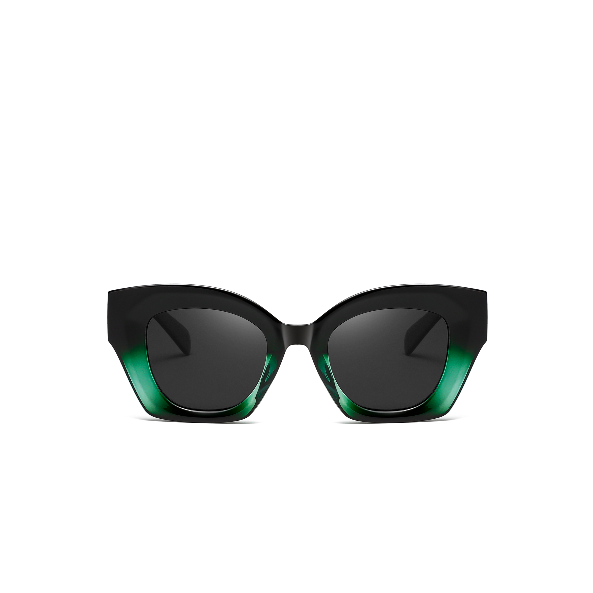 Rathbone by Find unsual graident green front Stylish black sunglasses with green accents