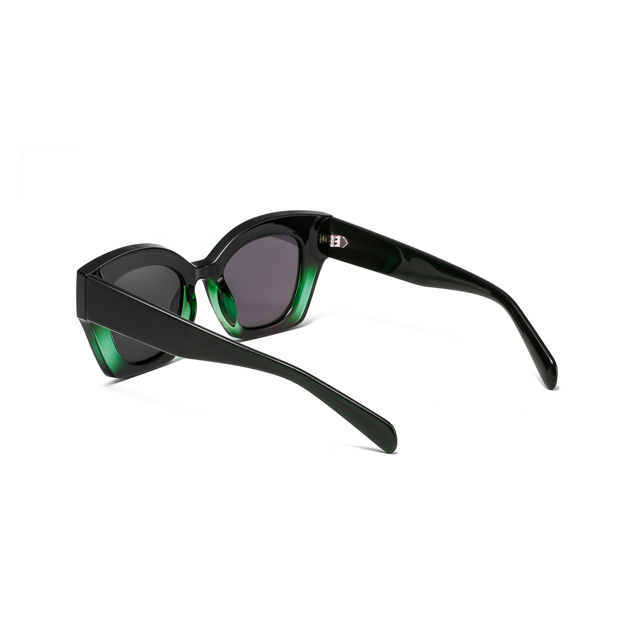 Rathbone by Find unsual graident green side back Black oversized sunglasses with green accents