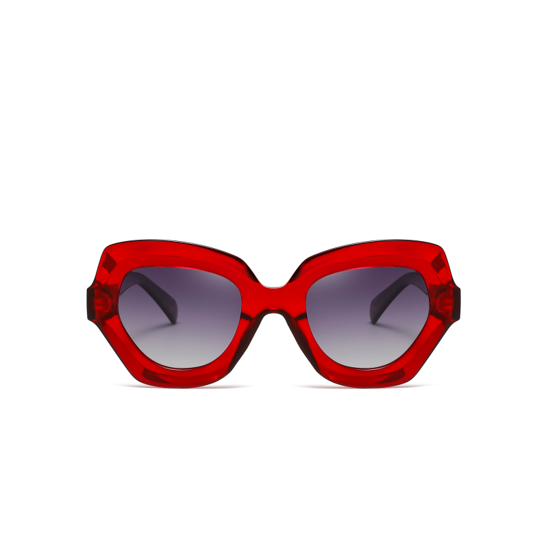 Red sunglasses with gradient lenses