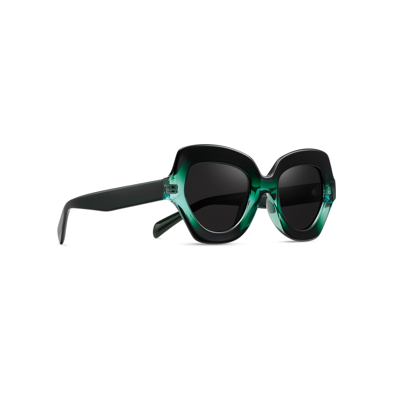 Stylish black and green cat-eye sunglasses