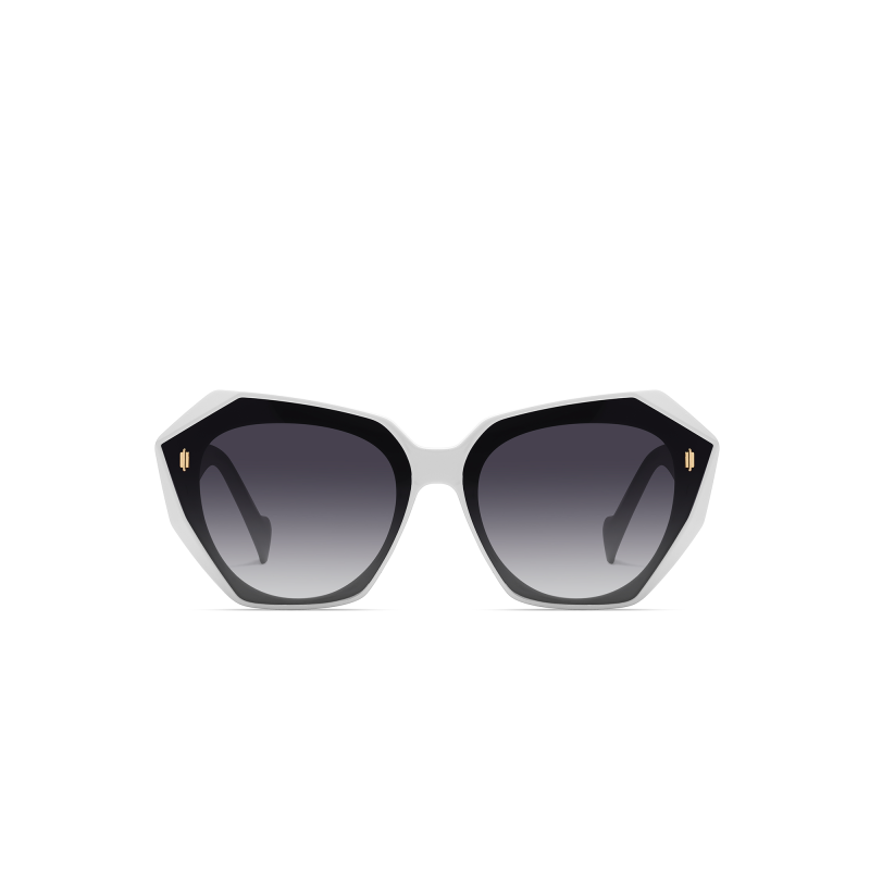 Stylish geometric black and white sunglasses