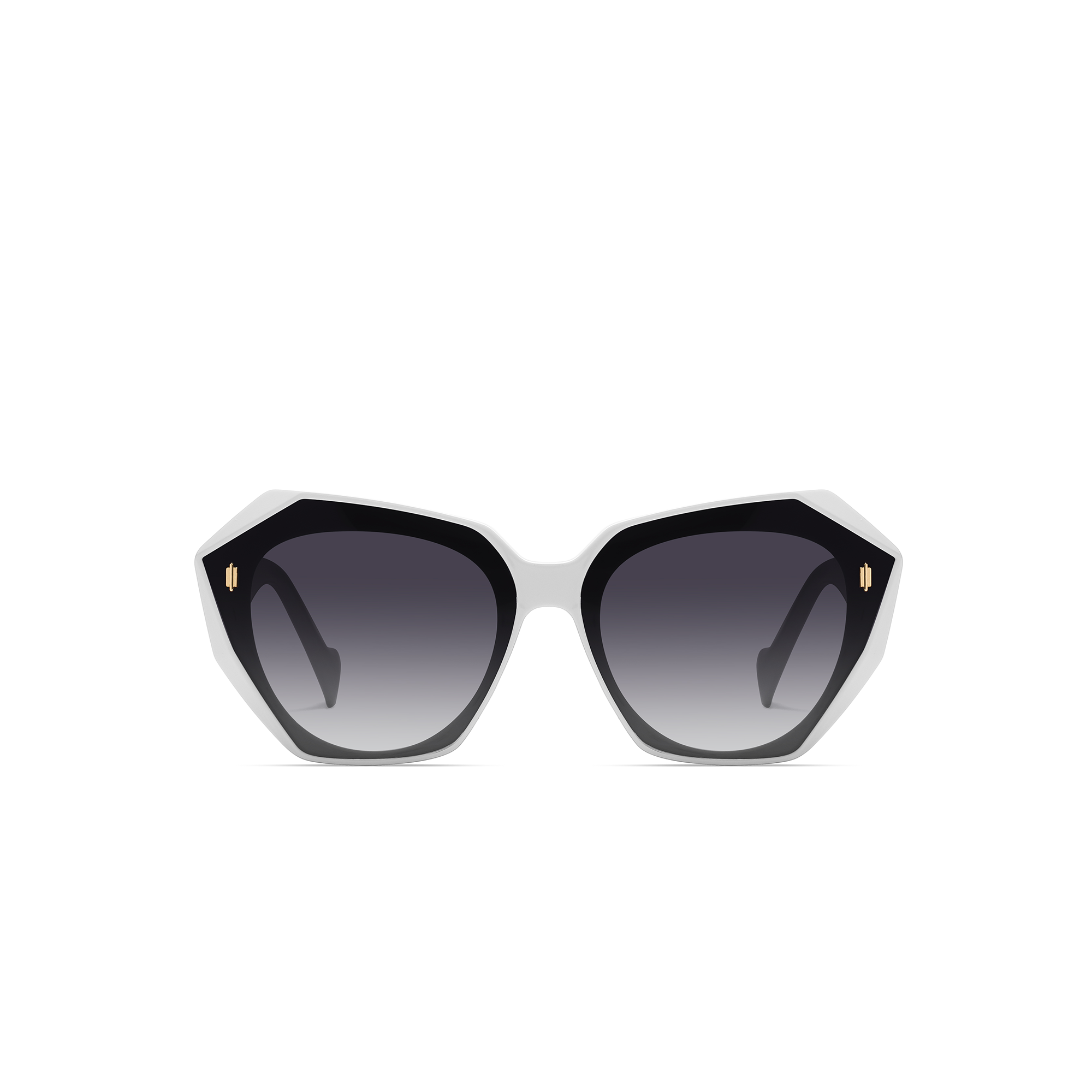 mercer by find unusual black front view Stylish geometric black and white sunglasses