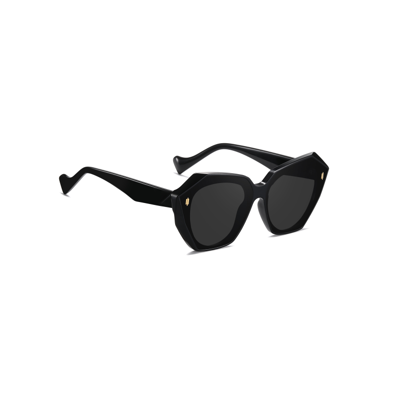 Black designer sunglasses with angular frames