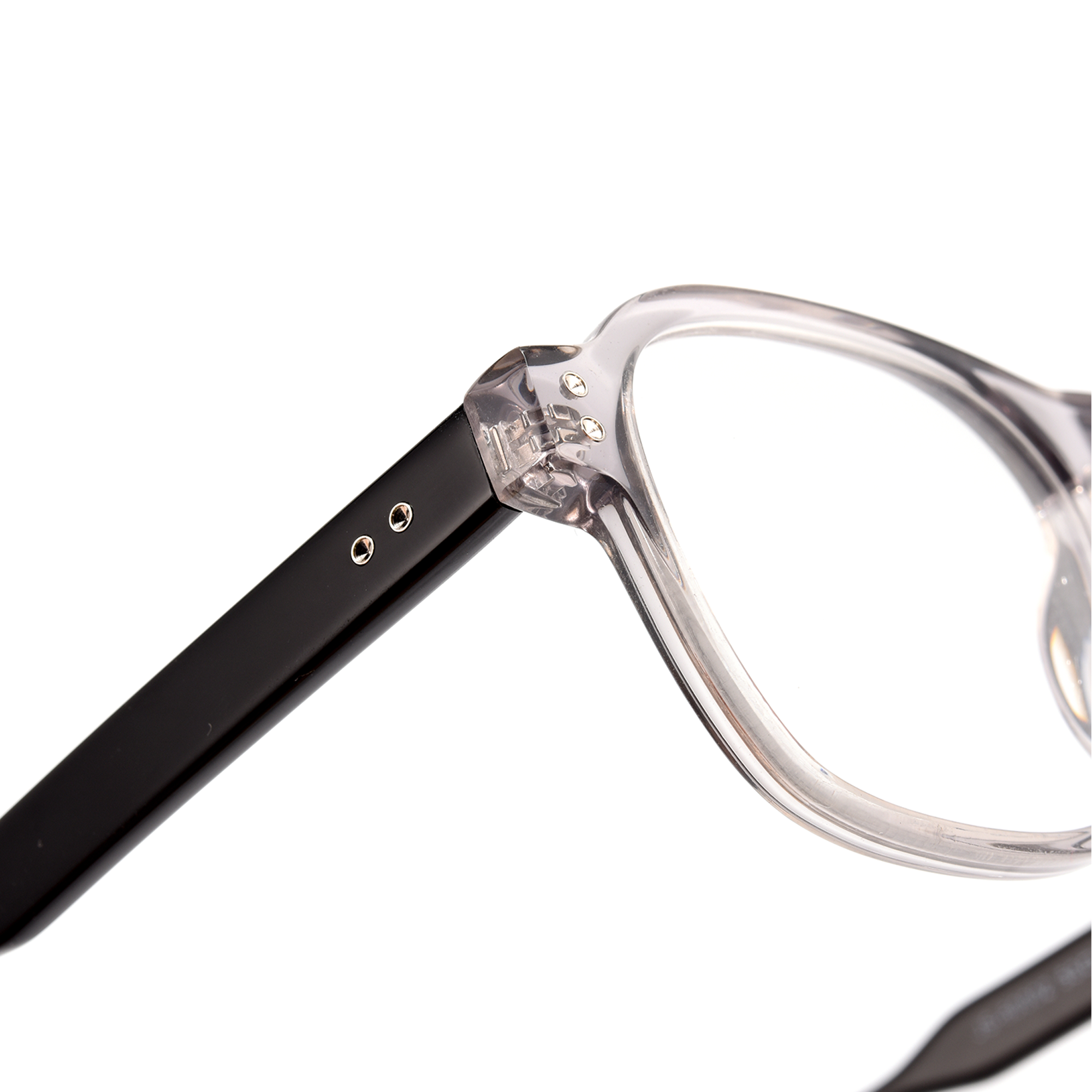 portman optical close up front Stylish eyeglasses with black frame close-up