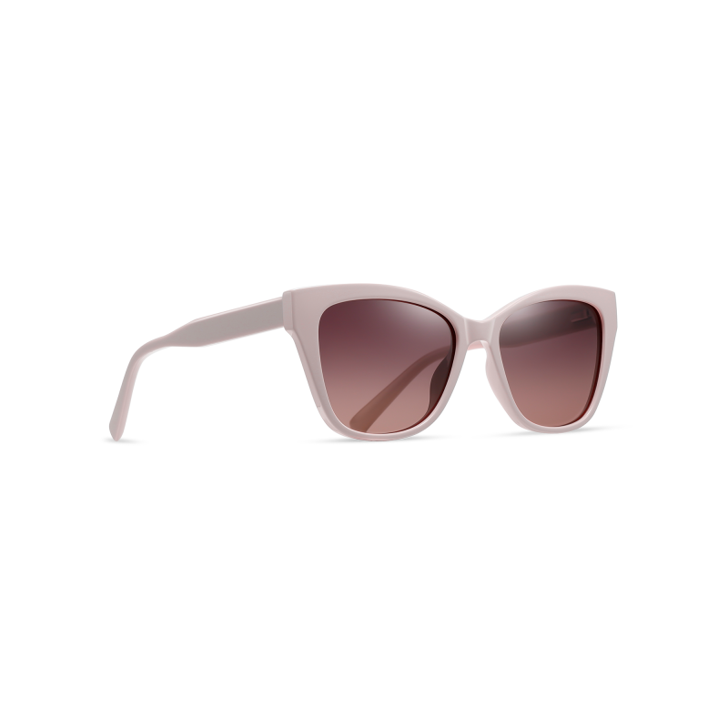 Pink cat-eye sunglasses with gradient lenses.
