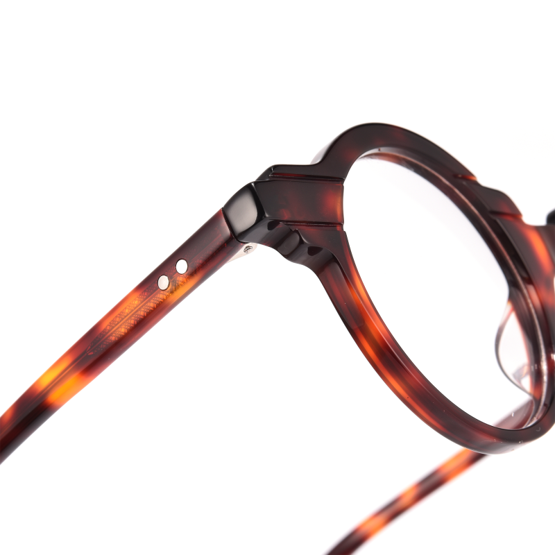 Close-up of tortoiseshell eyeglasses frame