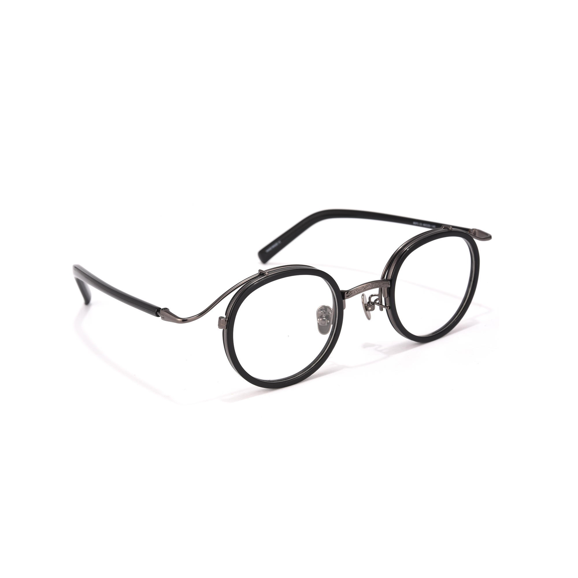 Cottesmore black side view Round eyeglasses with black frames