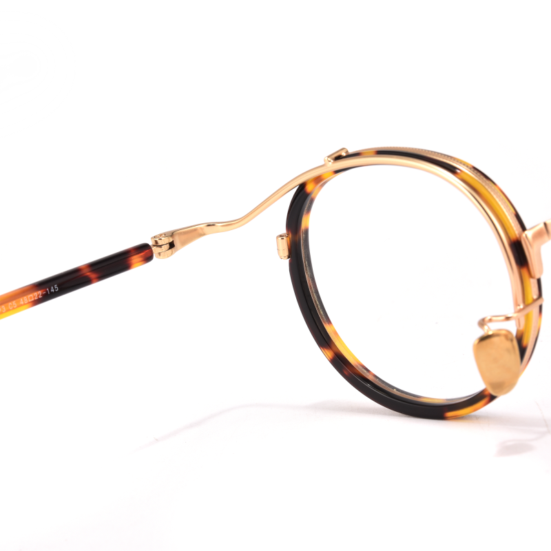 Close-up of stylish tortoiseshell eyeglasses frame