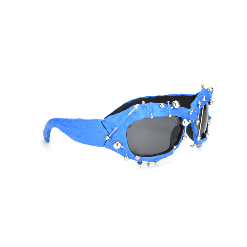 Blue sunglasses with silver studs