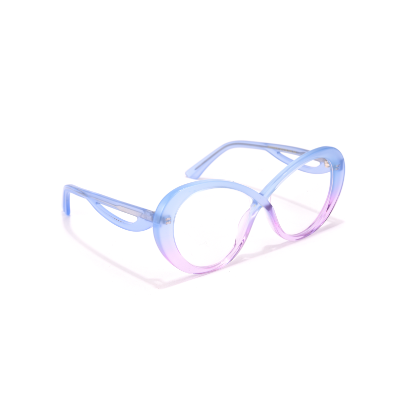 Blue-purple gradient sunglasses on white background.