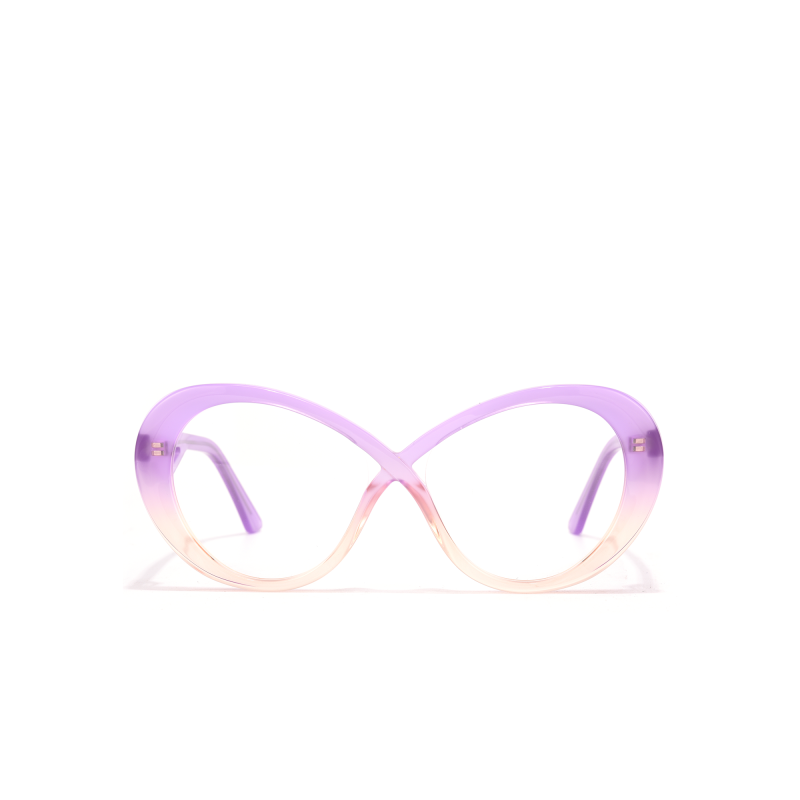 Pink and purple gradient cat-eye glasses
