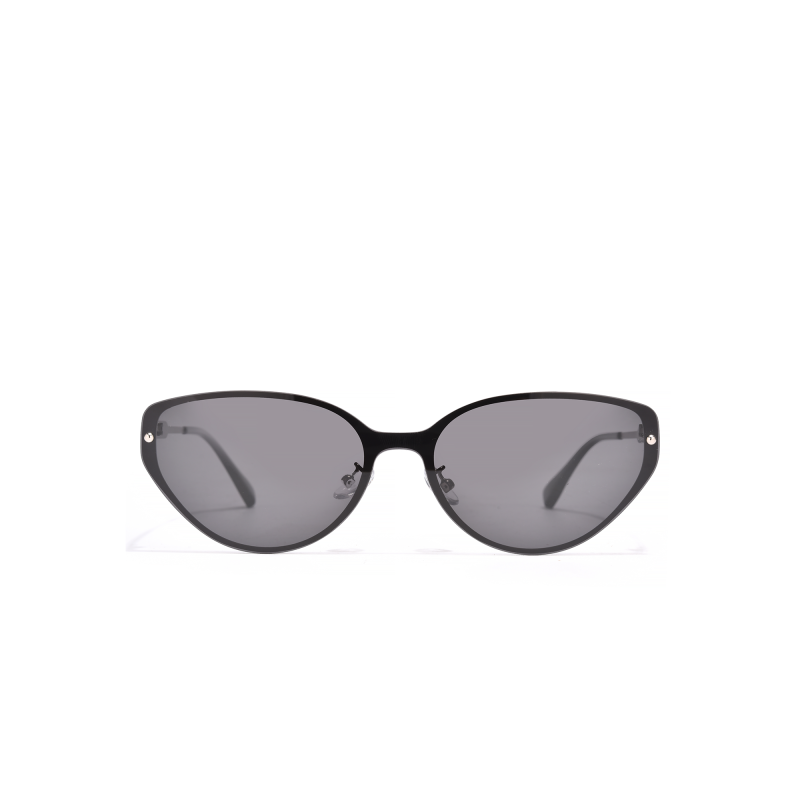 Black cat-eye sunglasses with dark lenses