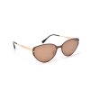 Brown cat-eye sunglasses with gold accents on sides.