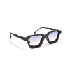 Stylish hexagonal black sunglasses with gradient lenses
