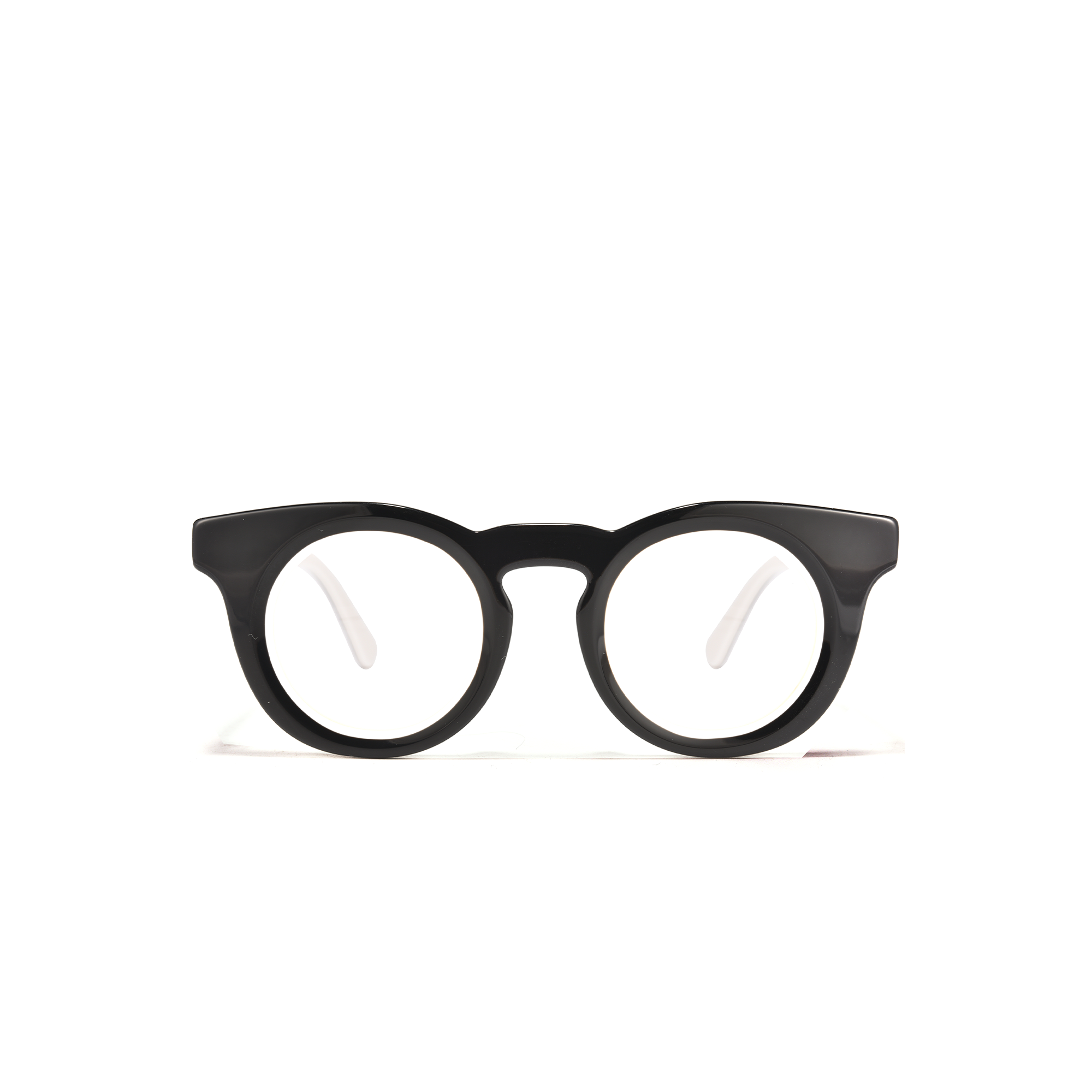 Kenrick black Black round eyeglasses on white background